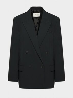 Aritzia Black Double-Breasted Tailored Blazer